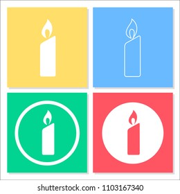 Candle Icon Set Vector Design