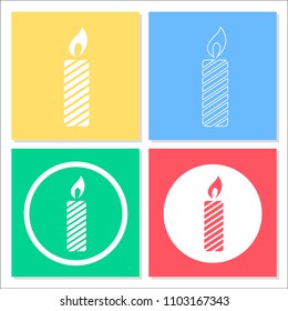 Candle Icon Set Vector Design
