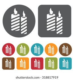 candle icon set. Vector Illustration eps10. 
