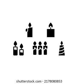 Candle Icon Set Vector Symbol Design Illustration