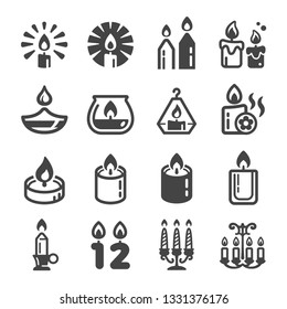 candle icon set,vector and illustration