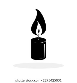Kerzensymbol. Symbol für Kerzenform. Vektorgrafik. Schwarzes Symbol der Kerze einzeln