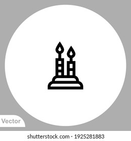 Candle icon sign vector,Symbol, logo illustration for web and mobile