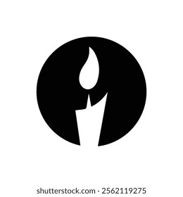 Candle icon, Candle silhouette, Candle symbol, Candle inside the circle