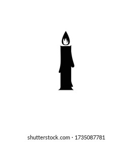 Candle icon. simple black candel for icon or logo or badge