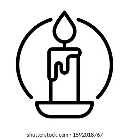 Candle icon. Simple design. Line vector. Isolate on white background.