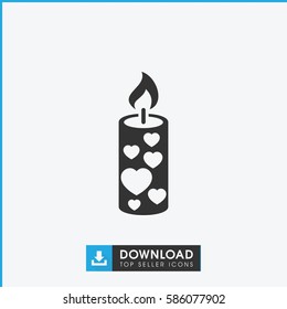 candle icon. Simple filled candle icon. On white background.