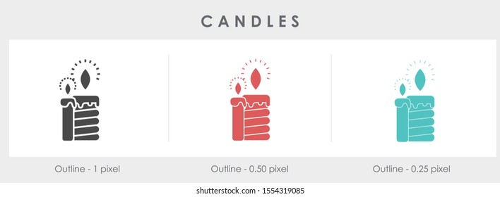 
candle icon. Simple filled candle vector icon. On white background.