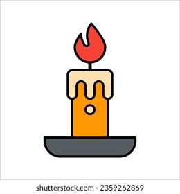 candle icon. Simple filled candle vector icon. vector illustration on white background