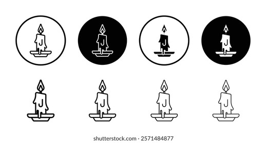 candle icon Simple outline illustration set