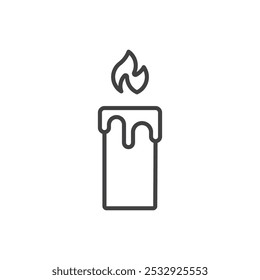 Candle icon Simple outline vector logo