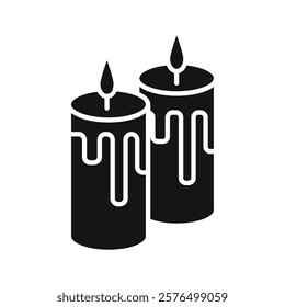Candle icon Simple thin line flat symbol