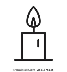 Candle icon Simple thin outline