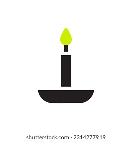 Candle icon solid black green colour ramadan illustration vector element and symbol perfect.