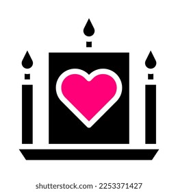 candle icon solid black pink style valentine vector illustration perfect. Icon sign from modern collection for web. Nice design perfect.
