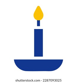 candle icon solid blue yellow colour ramadan illustration vector element and symbol perfect. Icon sign from modern collection for web.