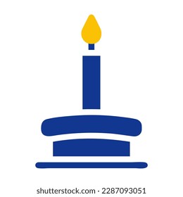 candle icon solid blue yellow colour ramadan illustration vector element and symbol perfect. Icon sign from modern collection for web.
