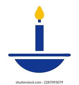 candle icon solid blue yellow colour ramadan illustration vector element and symbol perfect. Icon sign from modern collection for web.