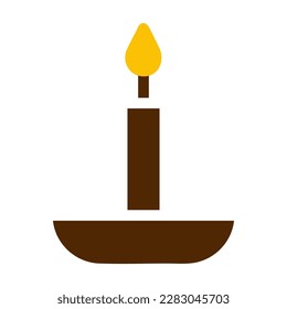 candle icon solid brown yellow colour ramadan illustration vector element and symbol perfect. Icon sign from modern collection for web.