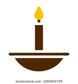 candle icon solid brown yellow colour ramadan illustration vector element and symbol perfect. Icon sign from modern collection for web.