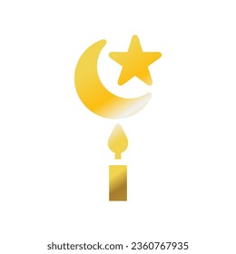 Candle icon solid gradient golden colour ramadan illustration vector element and symbol perfect.