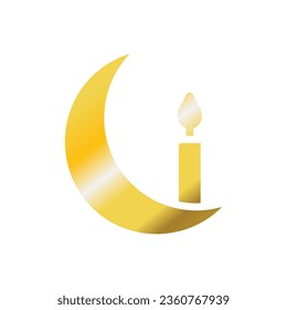 Candle icon solid gradient golden colour ramadan illustration vector element and symbol perfect.