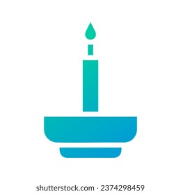 Candle icon solid gradient green blue colour easter illustration vector element and symbol perfect.