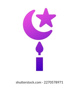candle icon solid gradient pink style ramadan illustration vector element and symbol perfect. Icon sign from modern collection for web.