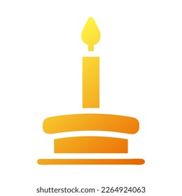 candle icon solid gradient yellow ramadan illustration vector element and symbol perfect. Icon sign from modern collection for web.