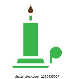 candle icon solid green brown colour easter illustration vector element and symbol perfect. Icon sign from modern collection for web.