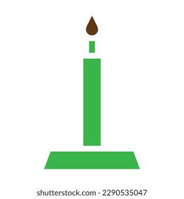 candle icon solid green brown colour easter illustration vector element and symbol perfect. Icon sign from modern collection for web.