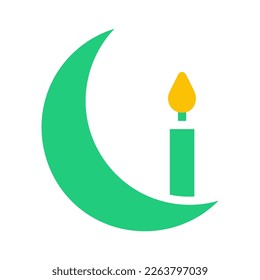 candle icon solid green yellow style ramadan illustration vector element and symbol perfect. Icon sign from modern collection for web.
