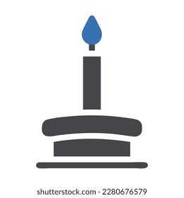 candle icon solid grey blue style ramadan illustration vector element and symbol perfect. Icon sign from modern collection for web.