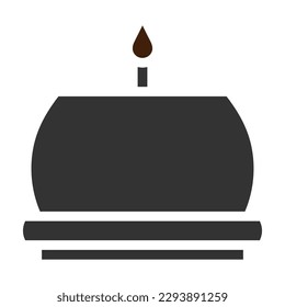 candle icon solid grey brown colour easter illustration vector element and symbol perfect. Icon sign from modern collection for web.