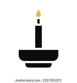 Candle icon solid grey orange colour easter illustration vector element and symbol perfect.