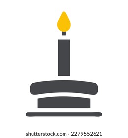 candle icon solid grey yellow style ramadan illustration vector element and symbol perfect. Icon sign from modern collection for web.