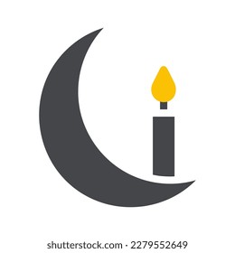 candle icon solid grey yellow style ramadan illustration vector element and symbol perfect. Icon sign from modern collection for web.