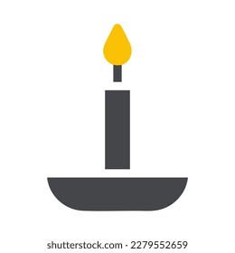 candle icon solid grey yellow style ramadan illustration vector element and symbol perfect. Icon sign from modern collection for web.