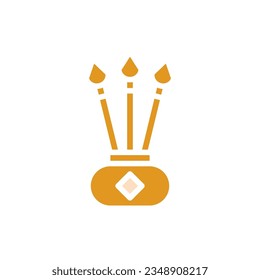 Candle icon solid orange yellow colour chinese new year vector element and symbol perfect.