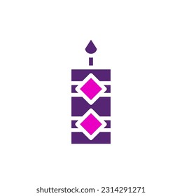 Candle icon solid purple pink colour chinese new year vector element and symbol perfect.
