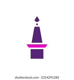 Candle icon solid purple pink colour chinese new year vector element and symbol perfect.