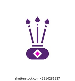 Candle icon solid purple pink colour chinese new year vector element and symbol perfect.