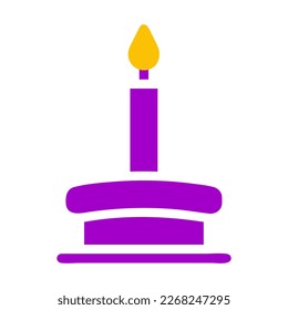 candle icon solid purple yellow style ramadan illustration vector element and symbol perfect. Icon sign from modern collection for web.