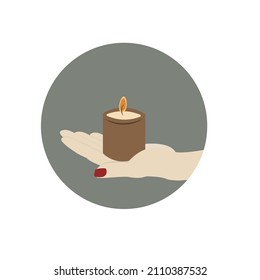 Candle icon for spa, relaxation, meditation