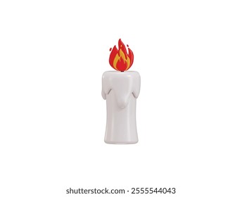 Candle icon with stand icon 3d render concept of  Christmas or holiday party icon