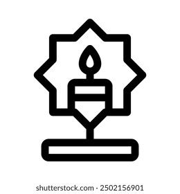 candle icon with style outline
