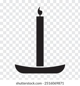 candle icon. candle symbol on PNG background. vector illustration.