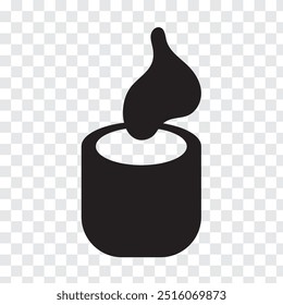 candle icon. candle symbol on PNG background. vector illustration.