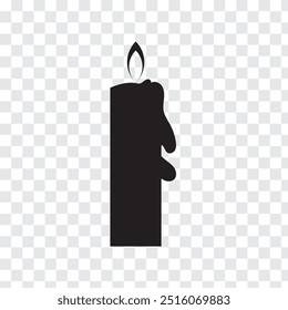 candle icon. candle symbol on PNG background. vector illustration.