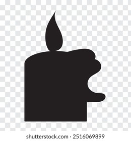 candle icon. candle symbol on PNG background. vector illustration.